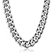 Trendsmax Classic Mens Necklaces 316L Stainless Steel Cuban Chain Necklace Hip Hop Chunky Link 18 Inch