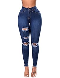 3 Styles Sexy Women Elastic Butt Lift High Waist Casual Denim Ripped Holes Skinny Jeans
