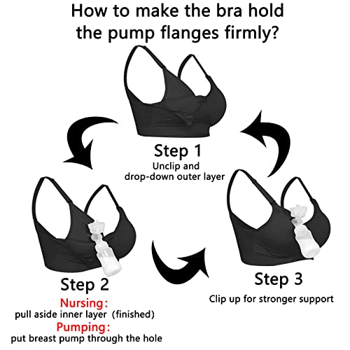 4HOW Nursing and Pumping Bra All in One Breast Pump Bra for