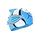 TINKSKY Cartoon Fish Shaped Swim Cap Silicone Swimming Hat For Kid (Blue)