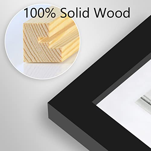 12x16 Picture Frames Black Display 11x13 Picture Frame with Mat Document Wooden Photo Frame