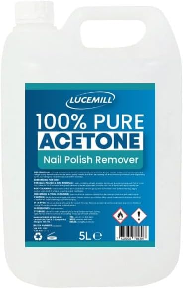 Lucemill 100% Pure Acetone 5 Litre Nail Polish Remover Salon UK Made