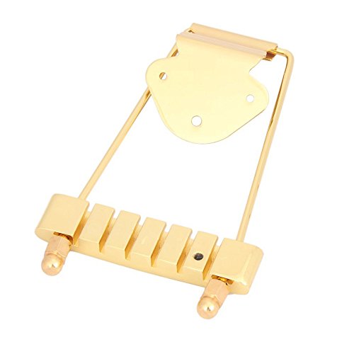 Timiy 6 String(Gold) Guitar Trapeze Tailpiece Bridge for Jazz Archtop
