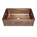 Sinkology SK303-33SC Farmhouse Ganku Farmhouse Copper Sink 33 In. Single Bowl Copper Kitchen Sink with Scroll Design