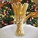 125 PCS Gold Paper Straws For Beverage Decorations Cake Pop Stick Decoration - Boxed 5 Individual Packs of 25 Units