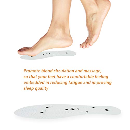 Massaging Insoles for Women ＆ Men,Massaging Insoles Acupressure Magnetic Insoles, Effective Relieve Feet Fatigue,Washable and Cutable Shoe Insoles - Thumbnail 2