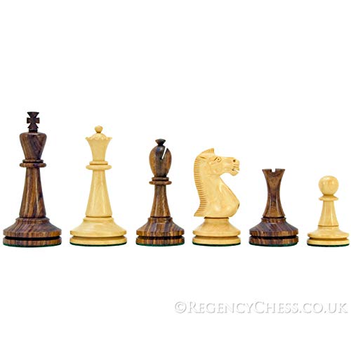 Blackmore Series Sheesham and Boxwood Chess Pieces 4 inches