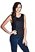 Laclef Women's Super Soft Knit Cowl Back Yoga Tank Top (Large, Black)