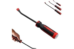 12" Steel Pry Bar Set with Thicker Strike Cap Handle and Angled Tips Designed, Angled End Handled Pry Bar Set, for Heavy Duty