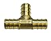 VIVO 1/2 inch Pex Tee 1/2 inch TeesT (Pack of 8) Brass Crimp Fitting/Fittings (PEX-T-222)