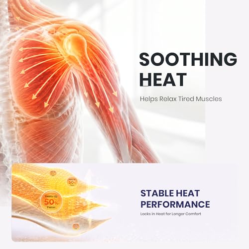Swancode Triple Method Shoulder Massager with Heat, Vibration and Brace Support, 5000mAh Cordless Shoulder Heating Pad with Magnetic Controller, Shoulder Wrap for Muscle Relief