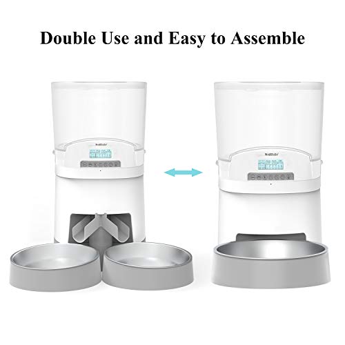 WellToBe 7L Automatic Cat Feeder for Two Animals,Pet Feeder Dog Food