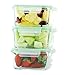 Kinetic 01331 GoGREEN Glassworks Series 6 Piece Square Oven Safe Glass Food Storage Container - 30 Ounce, Square