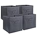 DII Fabric Storage Bins for Nursery, Offices, & Home Organization, Containers are Made to Fit Standard Cube Organizers (11x11x11) Gray - Set of 4