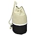 DALIX Large Rope Drawstring Backpack Carry Bag in Black White and Natural