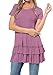 levaca Women's Summer Short Sleeve Ruffles Loose Fit Casual Tunic Tops Extender