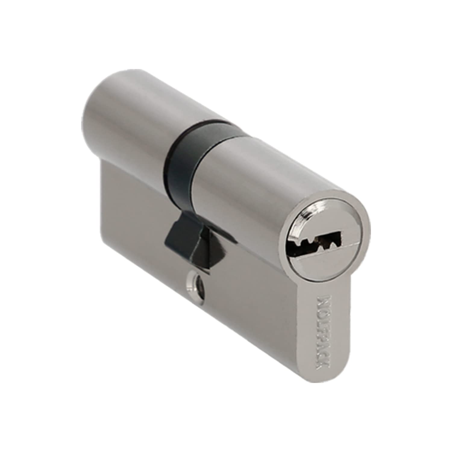 Safety Cylinder 30 x 30 mm, Long Nickel-Plated cam with 5 Keys