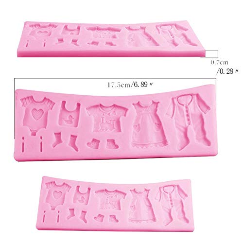 Binglinghua Lovely Baby Clothes Silicone Fondant Mold 3D Cupcake Chocolate Candy Pastry Mold Wedding Cake Decorating Tools