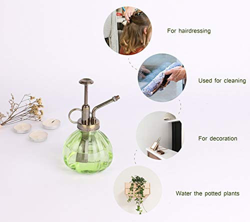 Yeeco Plant Mister, Plant Watering Can Vintage Flower Water Spray Bottle Glass Plant Atomizer with Pump for Terrariums Flowers Potted Plants - Green