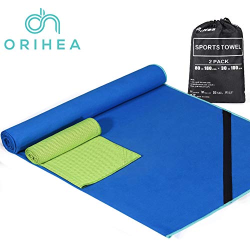 Microfiber Towel for Travel, Camping, Beach, Bath, Fast Drying - Super Absorbent - Portable &Idea for Indoor and Outdoor Sports Gym, Fitness, Golf, Yoga, Hiking, Bowling