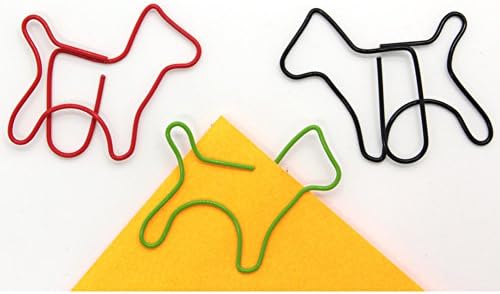 Colorful Paper Clips, Cute Dog Shaped Clamps Paperclips Bookmarks for Art Crafts Scrapbook Office School 50pcs
