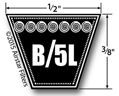 Jason Industrial B36 5L390 V-Belt - B/5L Section 39" Outside Length