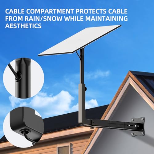 Futrue-Wolker Extended Starlink Bracket for Gen 3/Standard 4X/4, 55-80 cm Adjustable Starlink Standard Gen 3 Bracket Long Wall Mount with Pipe Adapter for V4 Antenna