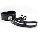 PU Leather Soft Neck Choker Collar With Chain Detachable Leash For Men Women,Four Different Colors to Choose From (Black)