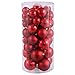 Vickerman Red Ornament Ball Set Shiny and Matte Finish, Includes 50 Per Box, 1.5 to 2-Inch Variety - Ready to Hang - Variety of Finishes