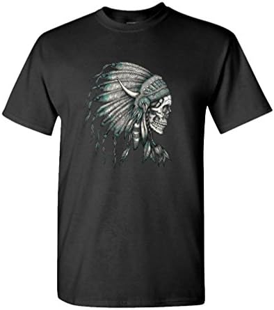 SKULL INDIAN HEADDRESS - native american Tee Shirt T-Shirt, 3XL, Black
