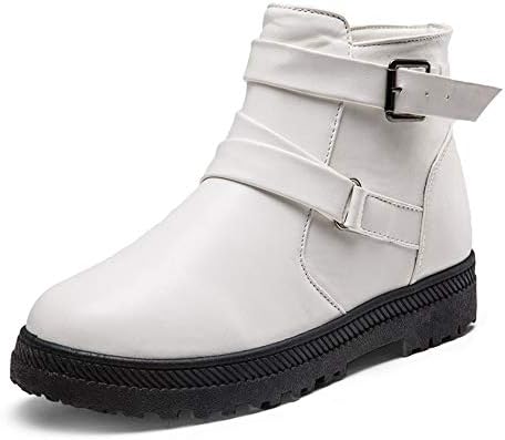 IZHH Women Boots,Winter Warm Round Toe Shoes Zipper Flat Boots Fashion Round Toe Shoes Slip On Shoes