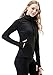 TSLA Women's Full Zip Workout Jackets, Long Sleeve Active Track Running Jacket, Lightweight Yoga Athletic Jacket, Active Fullzip Hoodie Black, Medium