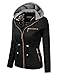 NINEXIS Women's Quilted Detachable Hood Zip Up Jacket Outwear