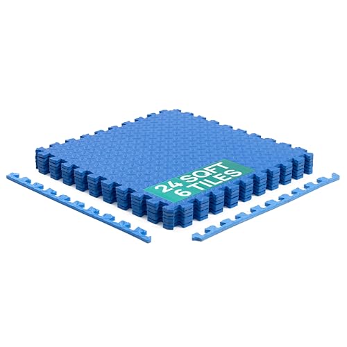 Yes4All EVA Interlocking Mats, Puzzle Floor Tiles, Foam Floor Padding with Bord…