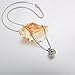 Valyria Cremation Jewelry Urn Pendant Necklace with Hollow Diamond Butterfly Beads Engraved 'Always in My Heart',Silver Tone