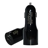 DK Car Charger,USB Car Charger Adapter with 2 Smart Port Car Charger for Apple iPhone 7/7 Plus iPhone 6s 6s Plus iPad Air2 iPad Pro iPad mini Samsung Galaxy S7 S6 Edge Tab,Google Nexus LG (Black)