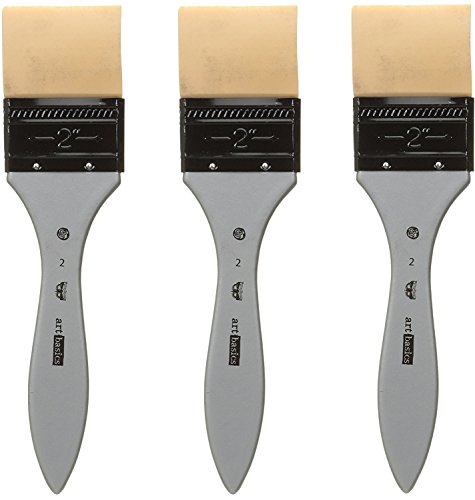 Prima Marketing 963880 Finnabair Art Basics Mixed Media Silicone Brush, 2", Silver (3 Pack)