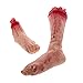 Halloween Haunters 5 Piece Fake Bloody Severed Human Body Parts Latex Prop Decoration - Scary Realistic Broken Exposed Bone Hands, Fingers, Arms, Legs & Feet - Zombie Haunted House Graveyard Cemetery