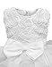 NNJXD Girl Dress Kids Ruffles Lace Party Wedding Dresses Size (130) 5-6 Years Flower White