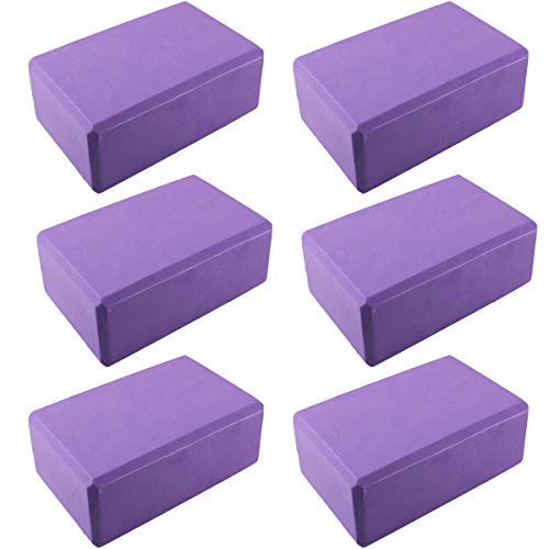 GOGO 24 Pack Yoga Blocks High Density EVA Foam Non-Slip Surface 4 x 6 x 9 Purple