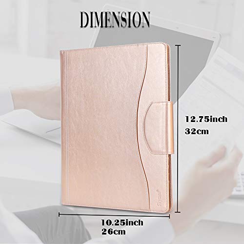 Portfolio Padfolio Case, Skycase Business Portfolio Folder, Resume/Conference/Legal Document Organizer with Letter/A4 Size Clipboard, Business Card Holders, Document Sleeve, Light Gold - Thumbnail 4