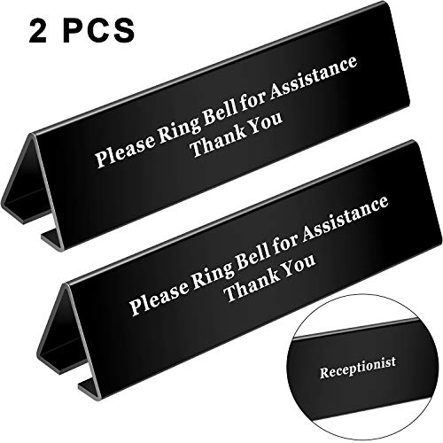 2 Pieces DoubleSide No Receptionist Sign Please Ring Bell Sign for