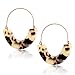 CEALXHENY Acrylic Earrings Tortoise Hoop Earrings Statement Wire Resin Earrings Fan Drop Dangle Earring for Women