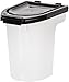IRIS USA WeatherPro Airtight Pet Food Storage Container, Up to 6.5 lbs, Treat Box for Dog Cat and Bird Food, Keep Fresh, Translucent Body, Easy Clean Up, BPA free, Clear/Black