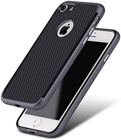 iPhone 7 Case [Carbon Fiber, Modern, Sleek Design, Light, Shock Absorbent] (SILVER)