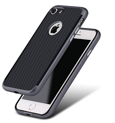iPhone 7 Case [Carbon Fiber, Modern, Sleek Design, Light, Shock Absorbent] (SILVER)