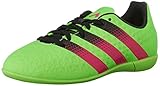 adidas Performance Ace 16.3 IN J Soccer Shoe (Little Kid/Big Kid),Green/Shock Pink/Black,2.5 M US Little Kid