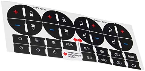 Lorjoy Universal AC Dash Button Sticker Repair Kit Decal Replacement for GM/Tahoe/Suburban/Avalanche/Silverado
