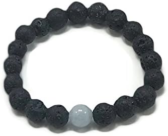 Diffuser Bracelet by WestMarketDesign | Lava Bracelet, Aquamarine Stone Bead, Essential Oil Bracelet | Quality Diffuser Jewelry For Less | Earthy Diffuser Bracelet For Essential Oils