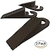 CoJo Premium Rubber Brown Door Stopper 3 Pack – All Floor Surfaces Door Stop – Home and Office Flexible Door Stops Non Scratching Strong Grip - Wedge Doorstop Non-Skid Rubber Base Grip –5 Bonus eBooks